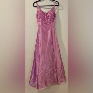 Shimmery Pink Satin Evening Gown, Perfect for Prom !